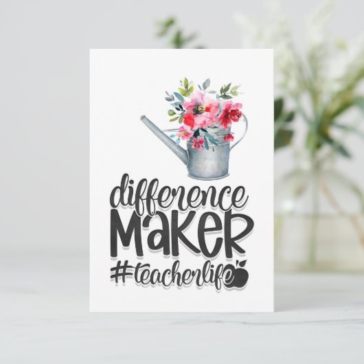 Leerlenverschil maker bedankkaart (Staand voorkant)