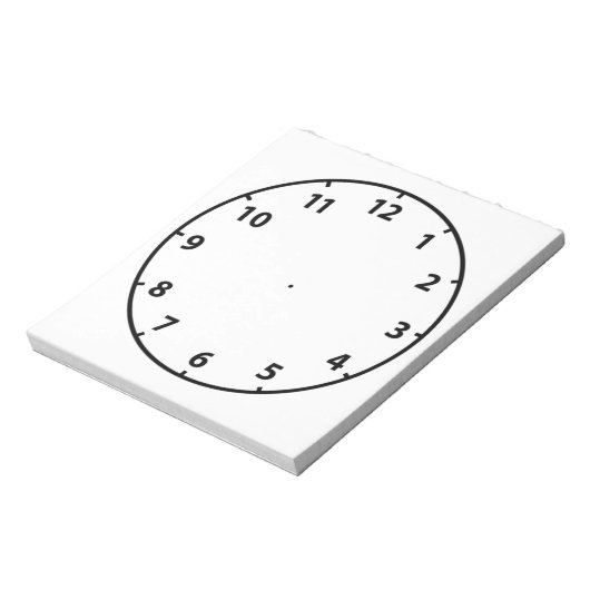 Leerleraar blanco klok loopbaan notitieblok (Linkerzijde)