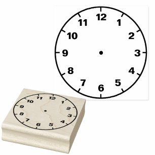 Leerleraar blanco klok loopbaan rubberstempel