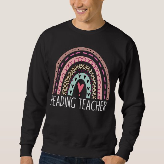 Leerleraar Boho regenboog terug naar school apprec Trui (Voorkant)
