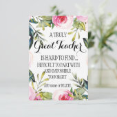 Leerleraar die waardering afgeeft Dank u Kaart (Staand voorkant)