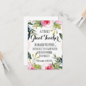 Leerleraar die waardering afgeeft Dank u Kaart (Voorkant / Achterkant in situ)