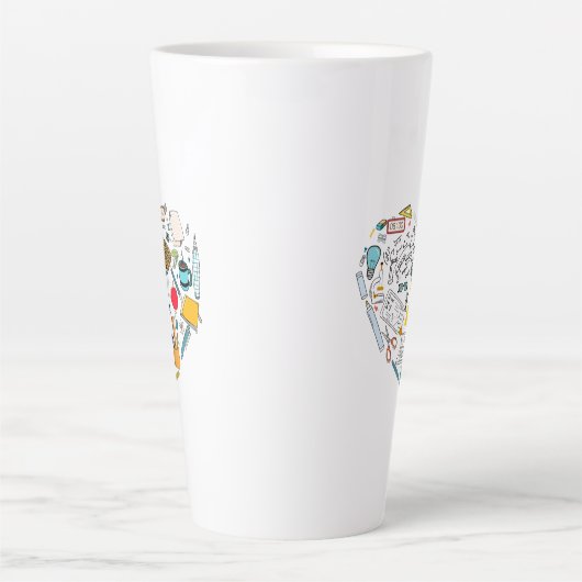 Leerleraar docent professor snijkunst latte mok (Voorkant)