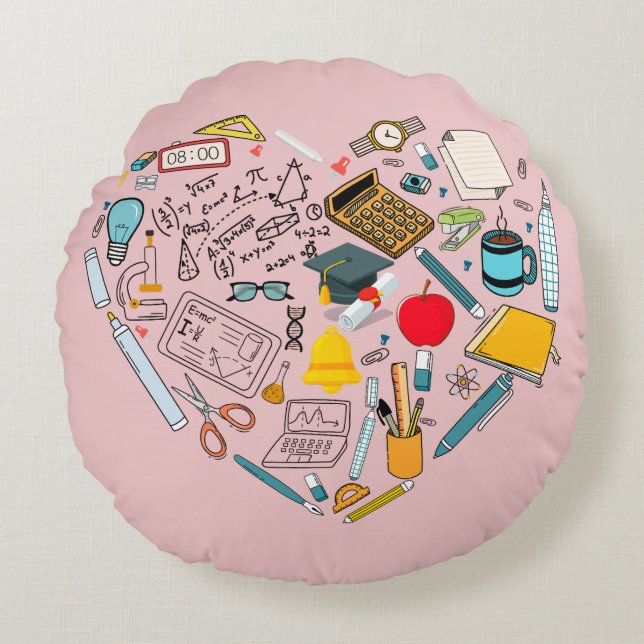 Leerleraar docent professor snijkunst rond kussen (Voorkant)