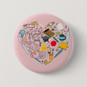 Leerleraar docent professor snijkunst ronde button 5,7 cm (Voorkant)