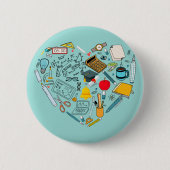 Leerleraar docent professor snijkunst ronde button 5,7 cm (Voorkant)