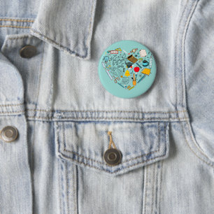 Leerleraar docent professor snijkunst ronde button 5,7 cm