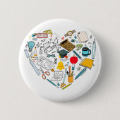 Leerleraar docent professor snijkunst ronde button 5,7 cm (Voorkant)