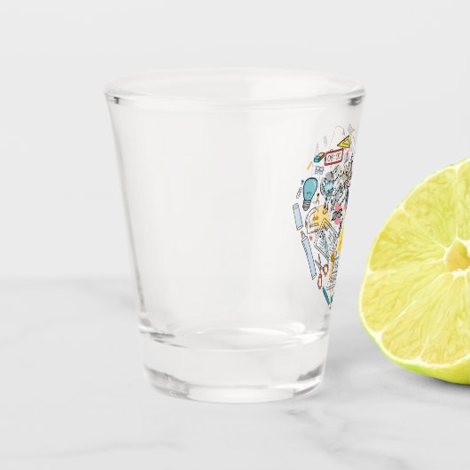 Leerleraar docent professor snijkunst shot glas (Links)