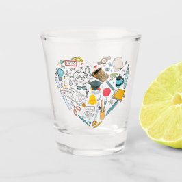 Leerleraar docent professor snijkunst shot glas