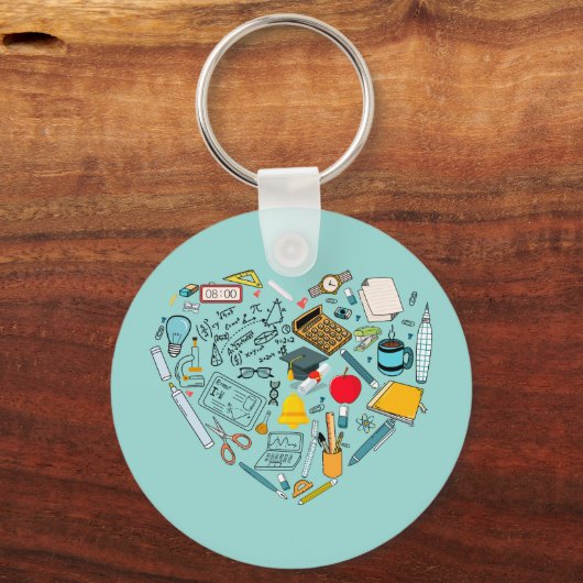 Leerleraar docent professor snijkunst sleutelhanger (Achterkant)