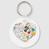 Leerleraar docent professor snijkunst sleutelhanger (Voorkant)