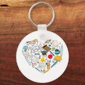 Leerleraar docent professor snijkunst sleutelhanger (Voorkant)