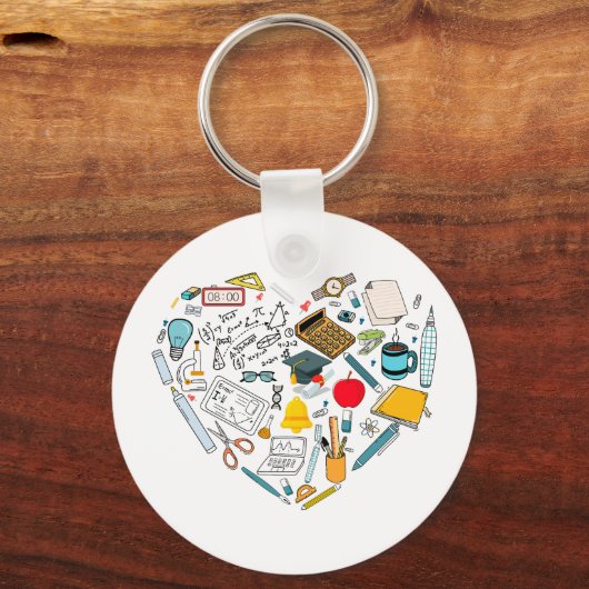 Leerleraar docent professor snijkunst sleutelhanger (Voorkant)