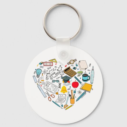 Leerleraar docent professor snijkunst sleutelhanger (Achterkant)