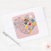 Leerleraar docent professor snijkunst vierkante sticker (Envelop)