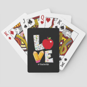 Leerleraar Gift Love Teacher Life Pokerkaarten