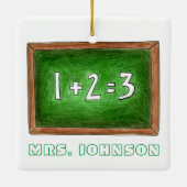 Leerleraar Groen Chalkboard Slate Classroom School Keramisch Ornament (Achterkant)