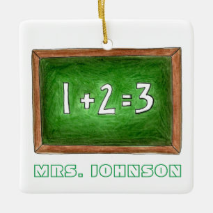 Leerleraar Groen Chalkboard Slate Classroom School Keramisch Ornament