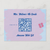 Leerleraar klaslokaal met aangepaste QR-code Briefkaart (Voorkant)