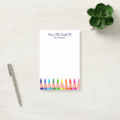 Leerleraar klaslokaal naam Cute Rainbow Pencils  Post-it® Notes (Kantoor)