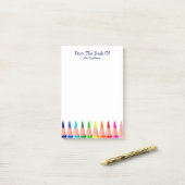 Leerleraar klaslokaal naam Cute Rainbow Pencils  Post-it® Notes (Op bureau)