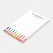 Leerleraar klaslokaal naam Cute Rainbow Pencils  Post-it® Notes (Schuin)