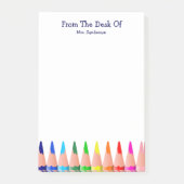 Leerleraar klaslokaal naam Cute Rainbow Pencils  Post-it® Notes (Voorkant)