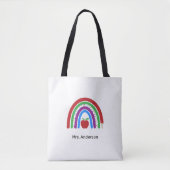 Leerleraar kleurrijke tuinregenboog tote bag (Voorkant)