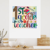 Leerleraar kunst eerste klas leraar poster (Keuken)