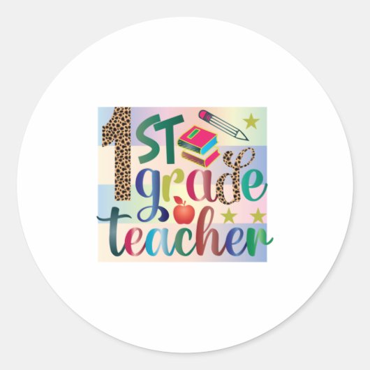 Leerleraar kunst eerste klas leraar ronde sticker (Voorkant)