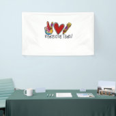 Leerleraar kunst Vredesliefdesleer Spandoek (Beurs)