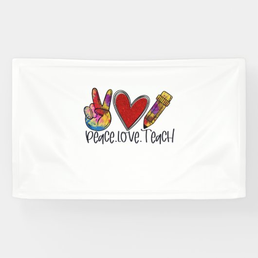 Leerleraar kunst Vredesliefdesleer Spandoek (Horizontaal)