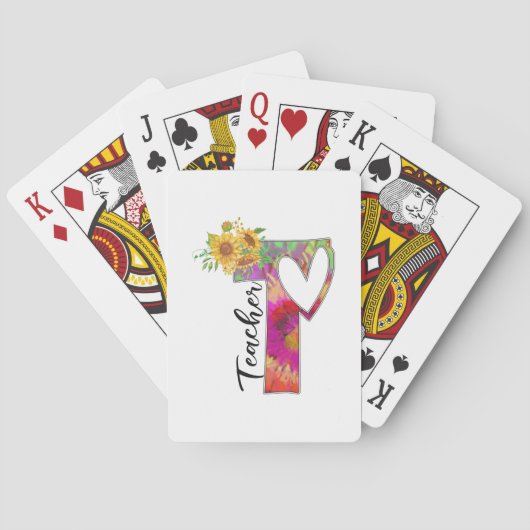 Leerleraar kunstkleerleraar pokerkaarten (Achterkant)