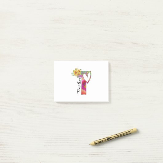 Leerleraar kunstkleerleraar post-it® notes (Op bureau)