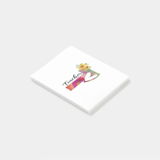 Leerleraar kunstkleerleraar post-it® notes (Schuin)