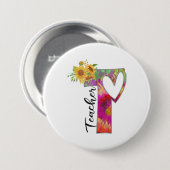 Leerleraar kunstkleerleraar ronde button 7,6 cm (Voorkant /achterkant)