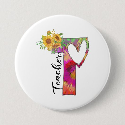 Leerleraar kunstkleerleraar ronde button 7,6 cm (Voorkant)