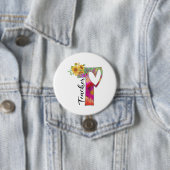 Leerleraar kunstkleerleraar ronde button 7,6 cm (In situ)