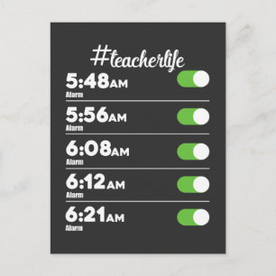 Leerleraar Leven Alarm Clock Early Bird Morning Sc Briefkaart