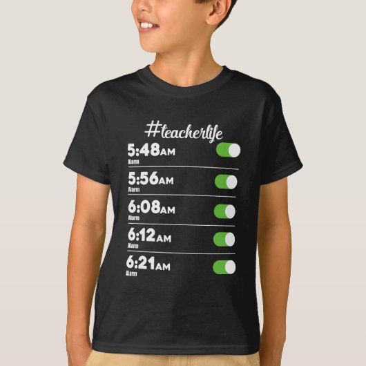 Leerleraar Leven Alarm Clock Early Bird Morning Sc T-shirt (Voorkant)