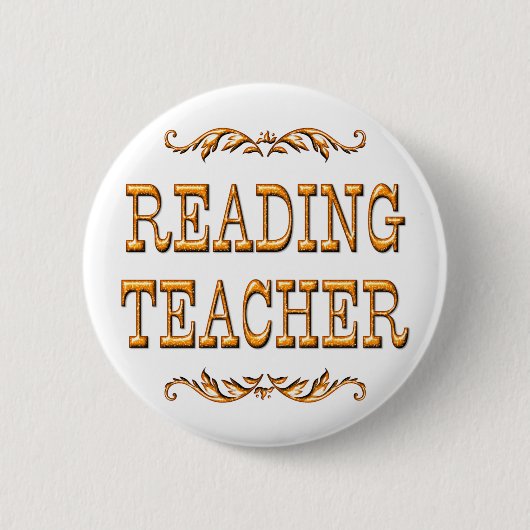 Leerleraar lezen ronde button 5,7 cm (Voorkant)