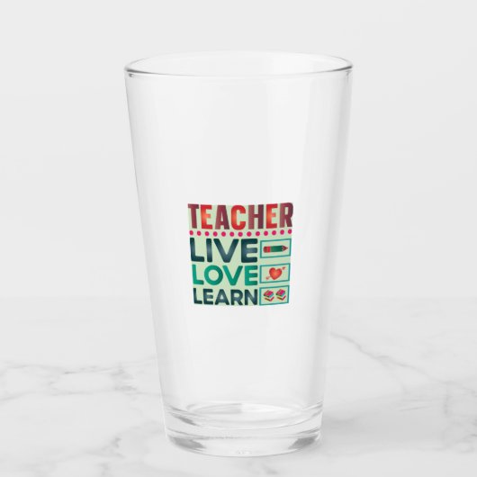 Leerleraar Live Love Glas (Voorkant)
