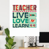 Leerleraar Live Love Poster (Thuiskantoor)