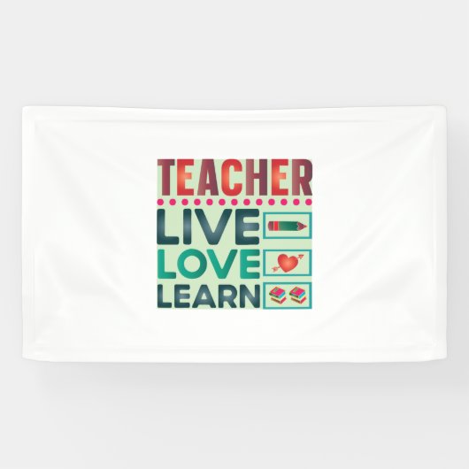 Leerleraar Live Love Spandoek (Horizontaal)