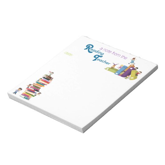 Leerleraar notitieblok lezen (Linkerzijde)