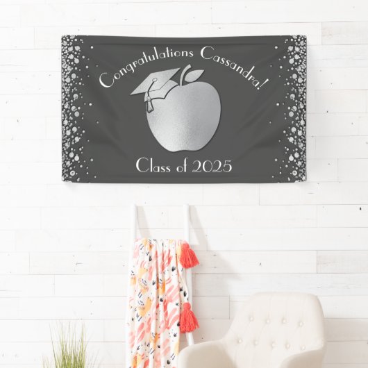 Leerleraar onderwijs Afstuderen Gray Silver Spandoek (Insitu)