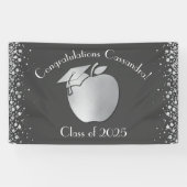 Leerleraar onderwijs Afstuderen Gray Silver Spandoek (Horizontaal)