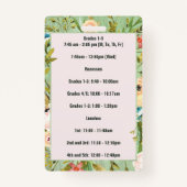 Leerleraar onderwijs Elegant Flowers Badge (Achterkant)