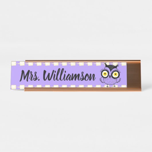 Leerleraar Onderwijs Librarian Professional Wise O Bureau Naambordje (Voorkant)